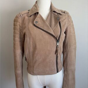 Tommy Hilfiger tan suede leather biker  Moto jacket